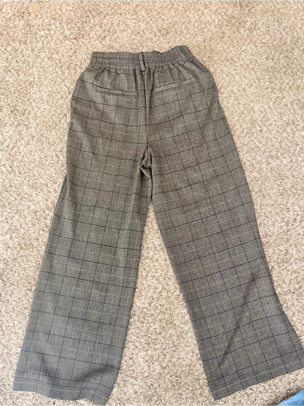 bagatelle Gray Plaid Wide Leg Drawstring Pants - Picture 2 of 3